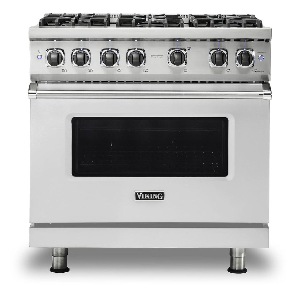 Viking Professional 36 Inch Pro-Style Gas Range VGIC3656BSS,6 Open