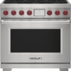 Wolf DF36650SP 36 Inch Freestanding Dual-Fuel Smart Range